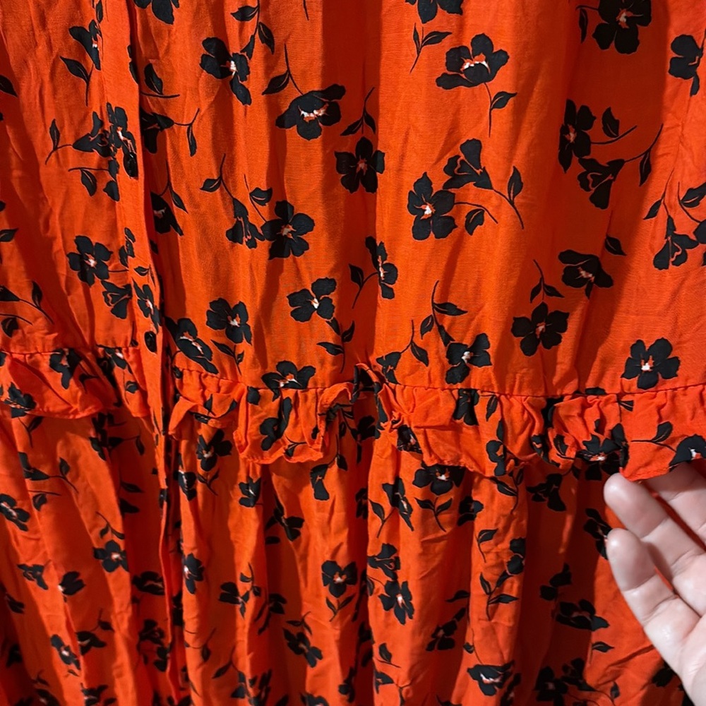 Next Red Floral Ruffle Dress - Picture 5 of 9